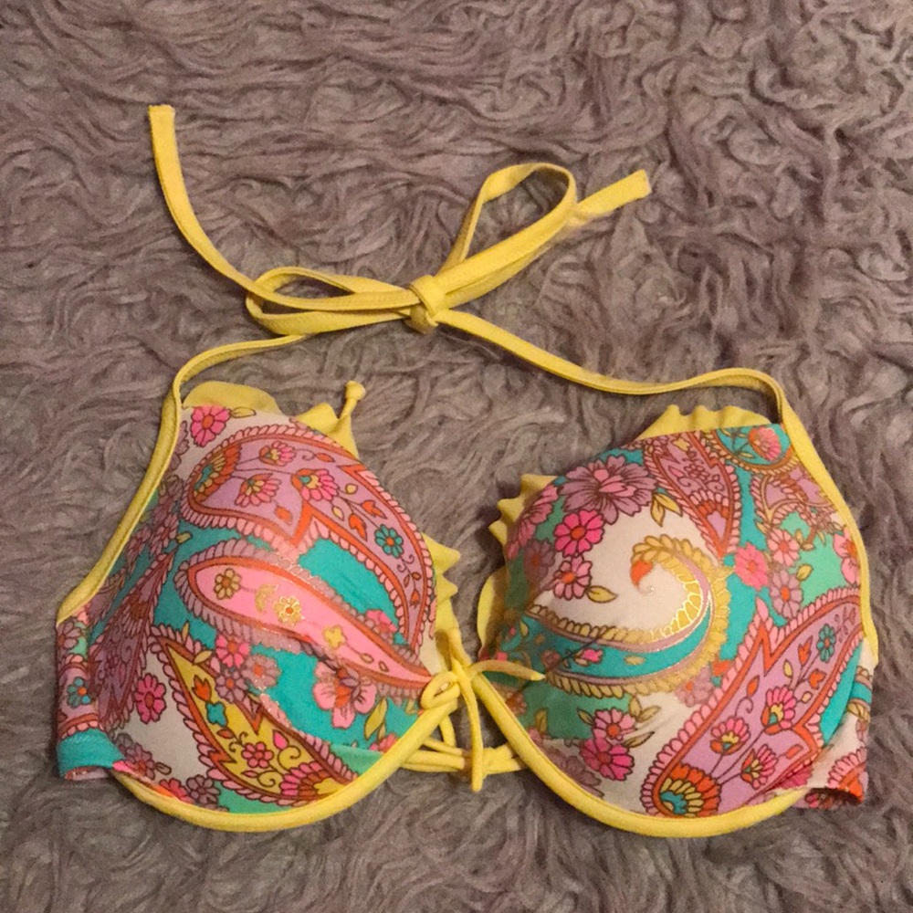 VS paisley print push-up swim top.